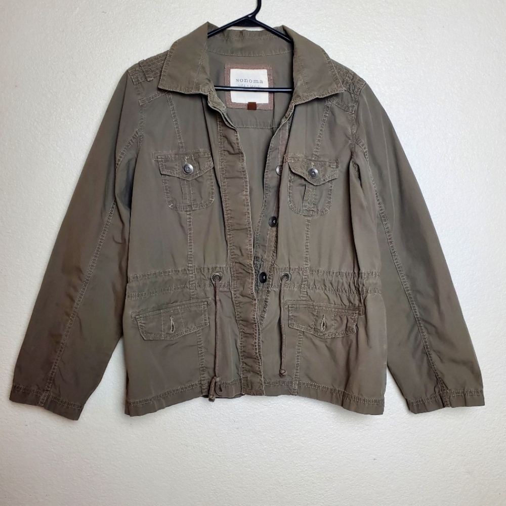 Sonoma Life & Styles Moss Green Womens Utility Jacket XL